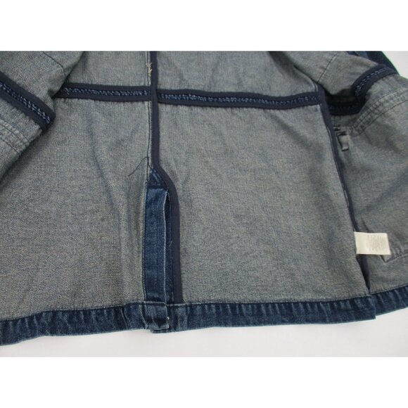 Anthropologie Unpublished Morgan Military Jacket Womens Size M Denim Utility - Picture 6 of 16